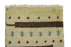 Cream Tribal 1'4X2'7 Indo-Gabbeh Oriental Rug