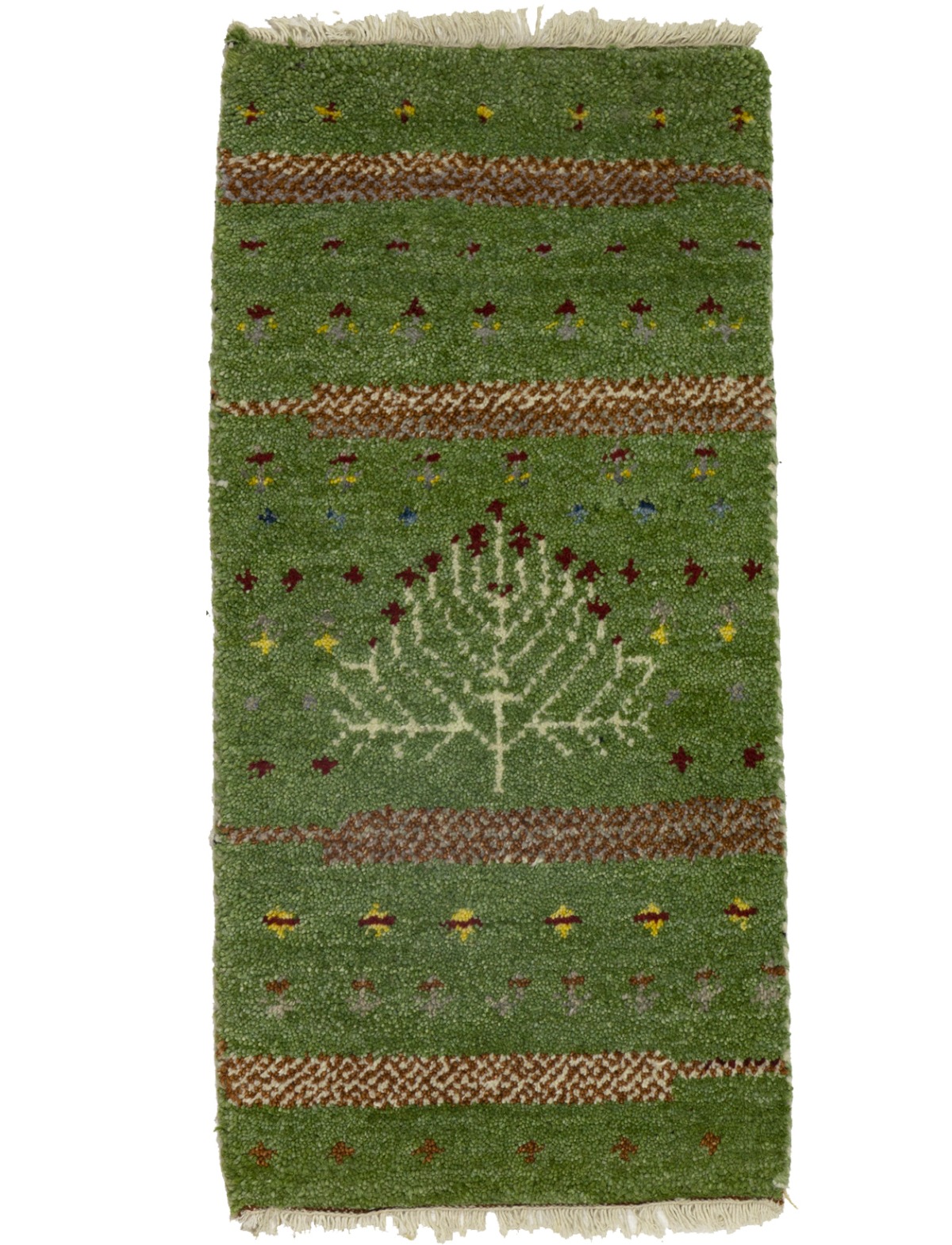 Green Tribal 1'4X2'8 Indo-Gabbeh Oriental Rug
