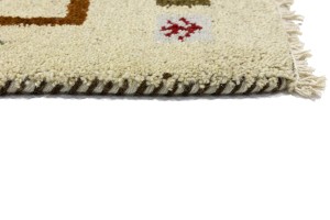 Cream Tribal 1'5X2'7 Indo-Gabbeh Oriental Rug