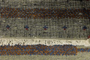 Greige Tribal 1'4X2'7 Indo-Gabbeh Oriental Rug