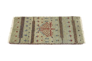 Greige Tribal 1'4X2'7 Indo-Gabbeh Oriental Rug