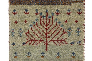 Greige Tribal 1'4X2'7 Indo-Gabbeh Oriental Rug