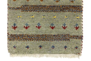 Greige Tribal 1'4X2'7 Indo-Gabbeh Oriental Rug