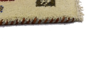 Cream Tribal 1'4X2'7 Indo-Gabbeh Oriental Rug