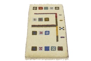Cream Tribal 1'4X2'7 Indo-Gabbeh Oriental Rug
