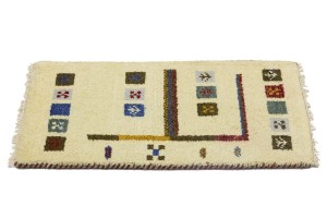 Cream Tribal 1'4X2'7 Indo-Gabbeh Oriental Rug