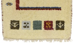 Cream Tribal 1'4X2'7 Indo-Gabbeh Oriental Rug