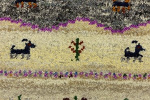 Cream Tribal 1'4X2'7 Indo-Gabbeh Oriental Rug