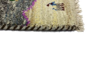 Cream Tribal 1'4X2'7 Indo-Gabbeh Oriental Rug