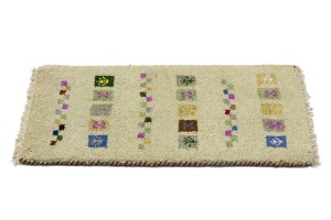 Cream Tribal 1'4X2'4 Indo-Gabbeh Oriental Rug