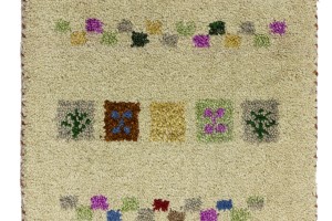Cream Tribal 1'4X2'4 Indo-Gabbeh Oriental Rug