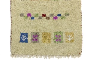 Cream Tribal 1'4X2'4 Indo-Gabbeh Oriental Rug