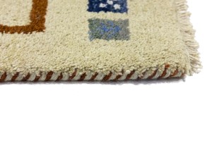 Cream Tribal 1'4X2'7 Indo-Gabbeh Oriental Rug