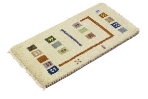 Cream Tribal 1'4X2'7 Indo-Gabbeh Oriental Rug