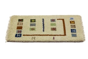Cream Tribal 1'4X2'7 Indo-Gabbeh Oriental Rug