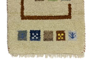 Cream Tribal 1'4X2'7 Indo-Gabbeh Oriental Rug