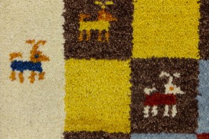Cream Tribal 1'7X2'7 Indo-Gabbeh Oriental Rug