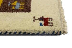 Cream Tribal 1'7X2'7 Indo-Gabbeh Oriental Rug