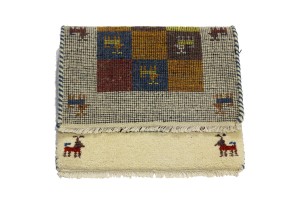 Cream Tribal 1'7X2'7 Indo-Gabbeh Oriental Rug