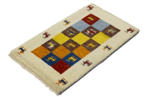 Cream Tribal 1'7X2'7 Indo-Gabbeh Oriental Rug