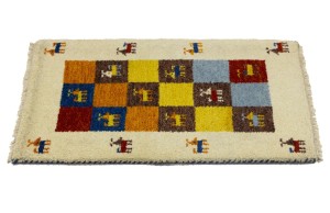 Cream Tribal 1'7X2'7 Indo-Gabbeh Oriental Rug