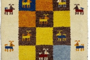 Cream Tribal 1'7X2'7 Indo-Gabbeh Oriental Rug