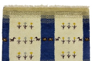 Cream Tribal Pictorial 3X4 Indo-Gabbeh Oriental Rug