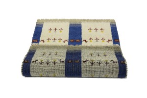 Cream Tribal Pictorial 3X4 Indo-Gabbeh Oriental Rug