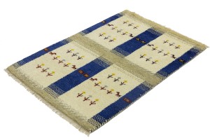 Cream Tribal Pictorial 3X4 Indo-Gabbeh Oriental Rug