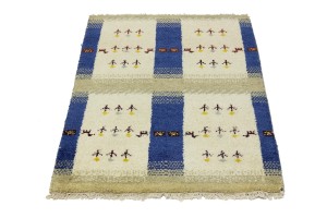 Cream Tribal Pictorial 3X4 Indo-Gabbeh Oriental Rug