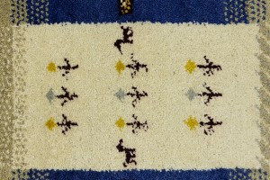 Cream Tribal Pictorial 3X4 Indo-Gabbeh Oriental Rug