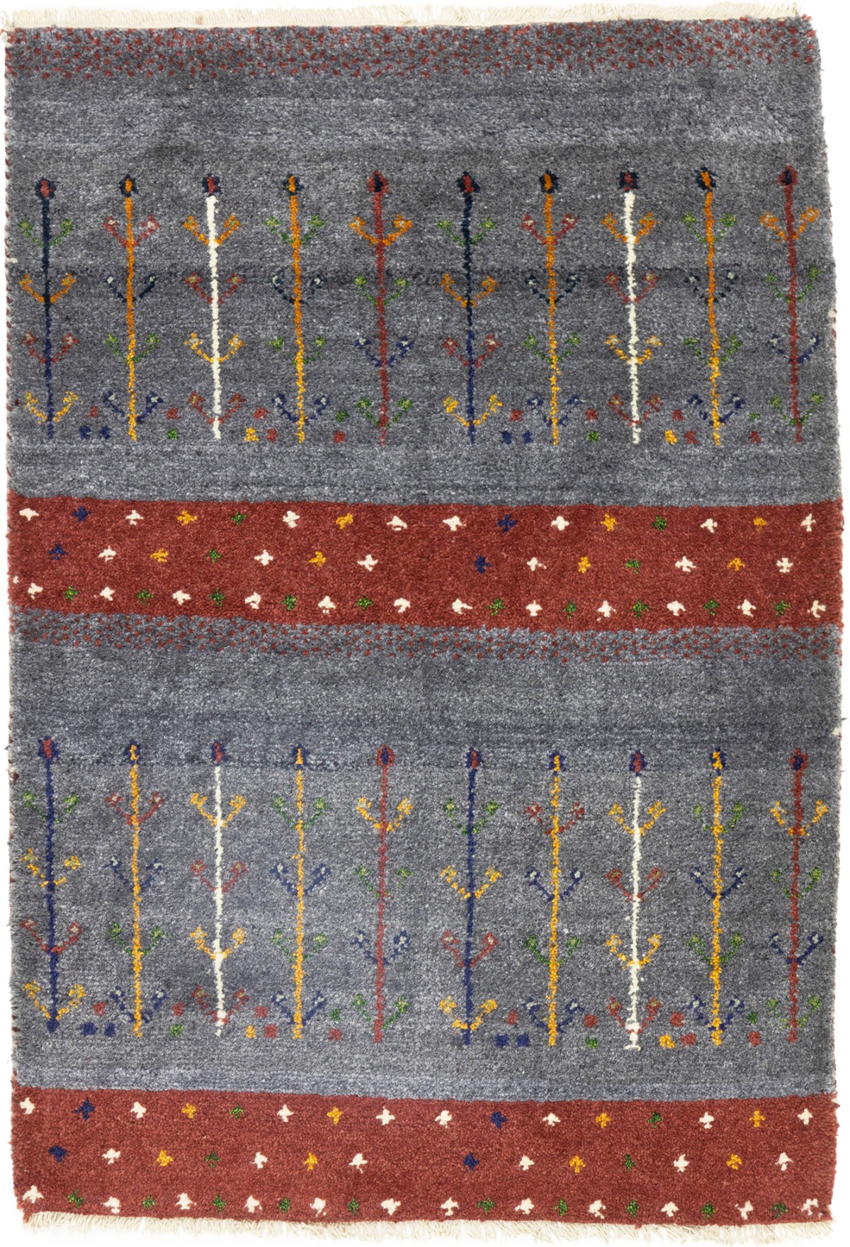 Multicolored Tribal 3X4 Indo-Gabbeh Oriental Rug