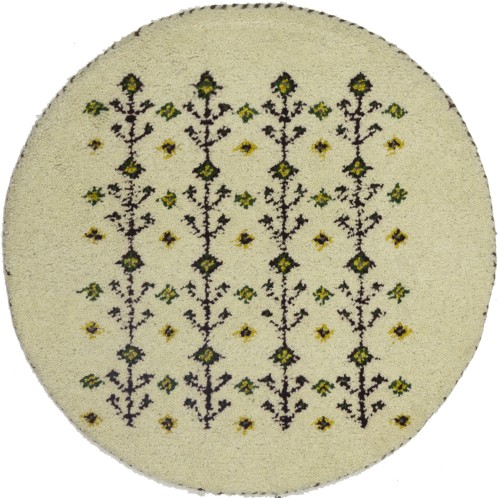 Cream Tribal 2X2 Indo-Gabbeh Oriental Round Rug