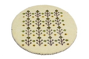 Cream Tribal 2X2 Indo-Gabbeh Oriental Round Rug