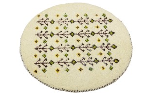 Cream Tribal 2X2 Indo-Gabbeh Oriental Round Rug