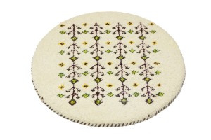 Cream Tribal 2X2 Indo-Gabbeh Oriental Round Rug