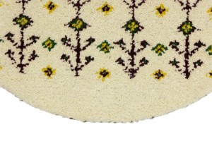 Cream Tribal 2X2 Indo-Gabbeh Oriental Round Rug