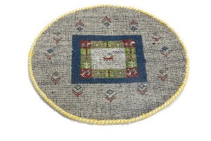 Greige Tribal 2X2 Indo-Gabbeh Oriental Round Rug