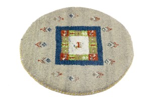 Greige Tribal 2X2 Indo-Gabbeh Oriental Round Rug