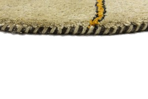 Cream Tribal 3X3 Indo-Gabbeh Oriental Round Rug