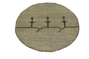 Cream Tribal 3X3 Indo-Gabbeh Oriental Round Rug