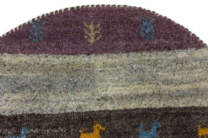 Multicolored Tribal 3X3 Indo-Gabbeh Oriental Round Rug