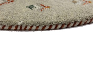 Greige Tribal 2X2 Indo-Gabbeh Oriental Round Rug