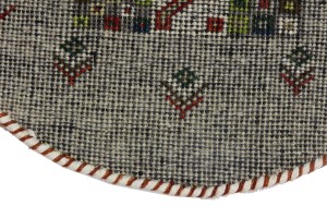 Greige Tribal 2X2 Indo-Gabbeh Oriental Round Rug