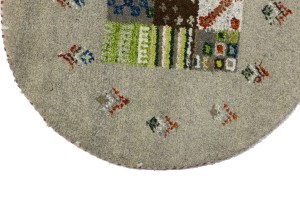 Greige Tribal 2X2 Indo-Gabbeh Oriental Round Rug