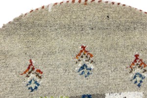 Greige Tribal 2X2 Indo-Gabbeh Oriental Round Rug