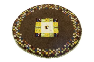 Brown Tribal 2X2 Indo-Gabbeh Oriental Round Rug