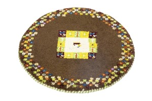 Brown Tribal 2X2 Indo-Gabbeh Oriental Round Rug