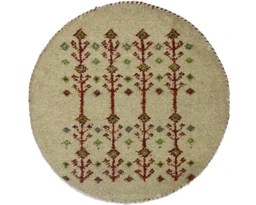 Cream Tribal 2X2 Indo-Gabbeh Oriental Round Rug