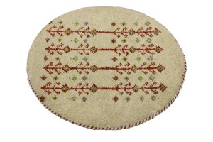 Cream Tribal 2X2 Indo-Gabbeh Oriental Round Rug
